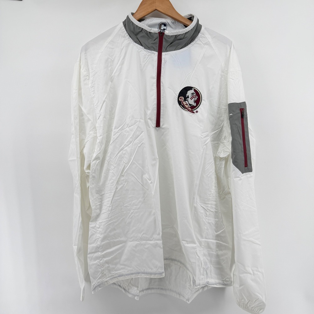 Crable Florida State Seminoles FSU Windbreaker Quarter Zip White XXL